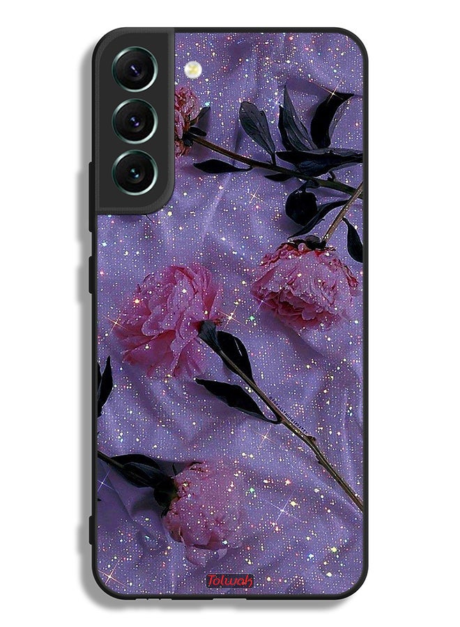 Tolwak Samsung Galaxy S22 5G Protective Case Cover Glitter Roses - Image 3