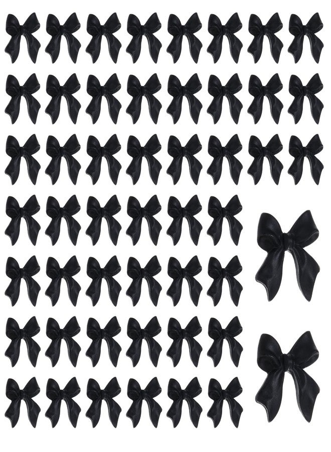YQQYG Bow Nail Charm, 3D Bow Nail Decoration Resin Bow Nail Rhinestones Bowknot, Black Nail Charms for Phone Cases Scrapbooks Envelope Cards Making - Image 1