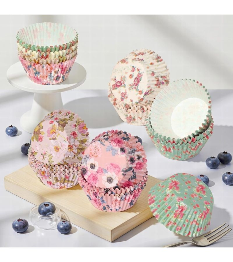 200pcs Assorted 4 Styles Paper Cupcake Cups 5x3cm for Baking Celebrations - Image 5