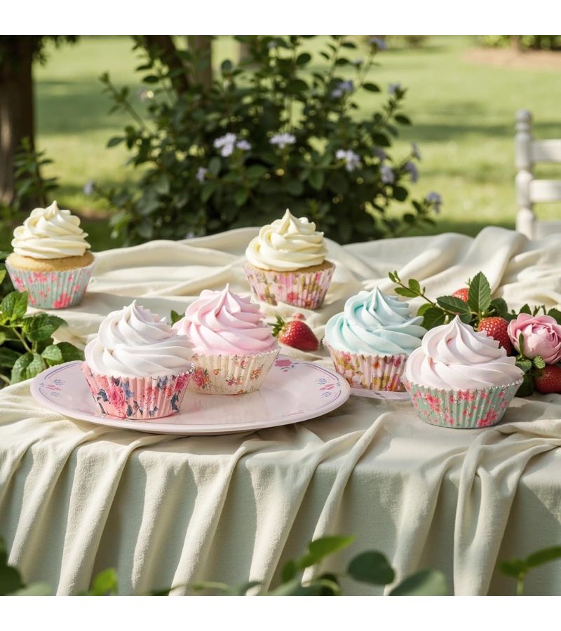 200pcs Assorted 4 Styles Paper Cupcake Cups 5x3cm for Baking Celebrations - Image 3