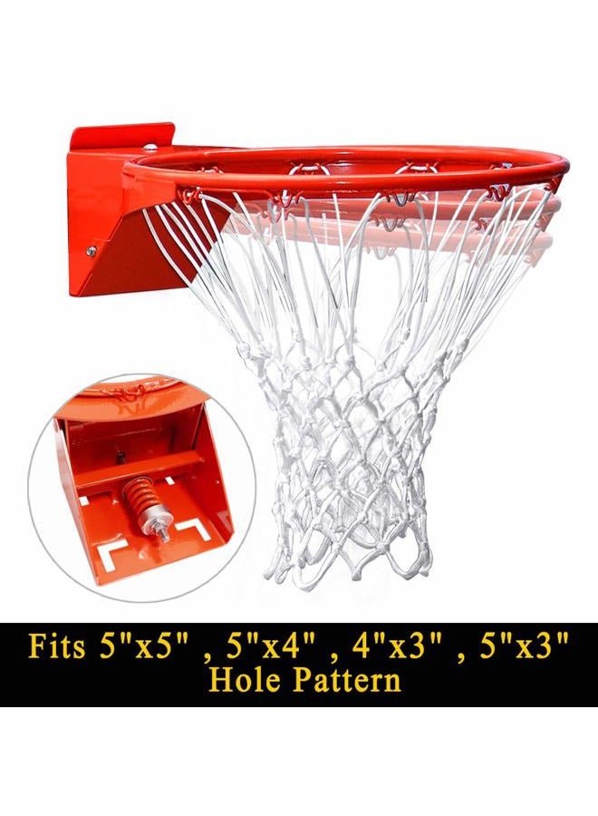 ProSlam Pro Slam Professional 180º Heavy Duty Breakaway Basketball Rim，18 inch Single Spring Flex Rim Goal Replacement Fits 5"x5", 5"x4", 4"x3"，5"x3" Hole Pattern Backboard - Image 2