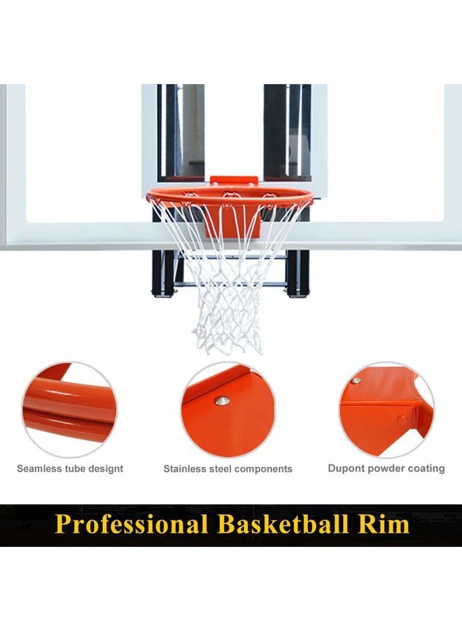 ProSlam Pro Slam Professional 180º Heavy Duty Breakaway Basketball Rim，18 inch Single Spring Flex Rim Goal Replacement Fits 5"x5", 5"x4", 4"x3"，5"x3" Hole Pattern Backboard - Image 3