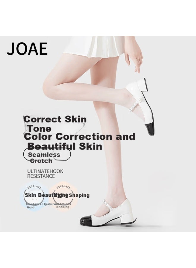 Joae Women's 0d Ultra-thin Summer Sheer Mint Green Mambo Skin-enhancing Pantyhose Anti-snag Sunscreen Bare-leg Effect
