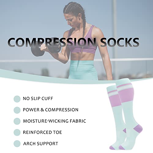 fenglaoda Compression Socks for Women Men 3 Pairs Graduated Compression Support Circulation Socks for Nurses - Image 3