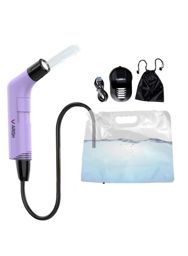 Portable Bidet , Portable Travel Bottle Handheld Personal Sprayer, electric sprayer Travel Camping Bathroom Personal Hygiene (Lilac Blue Electric Bidet, 1.2m Hose Pipe)  - Image 1