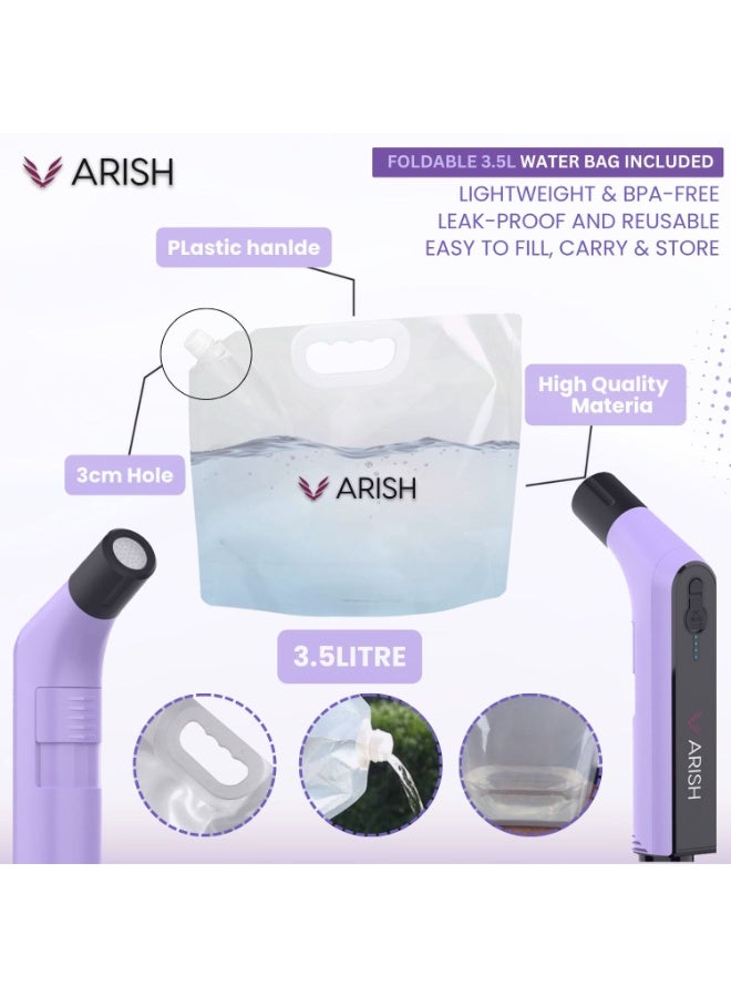 Portable Bidet , Portable Travel Bottle Handheld Personal Sprayer, electric sprayer Travel Camping Bathroom Personal Hygiene (Lilac Blue Electric Bidet, 1.2m Hose Pipe)