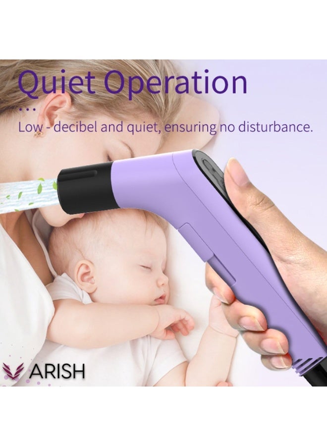 Portable Bidet , Portable Travel Bottle Handheld Personal Sprayer, electric sprayer Travel Camping Bathroom Personal Hygiene (Lilac Blue Electric Bidet, 1.2m Hose Pipe)  - Image 2