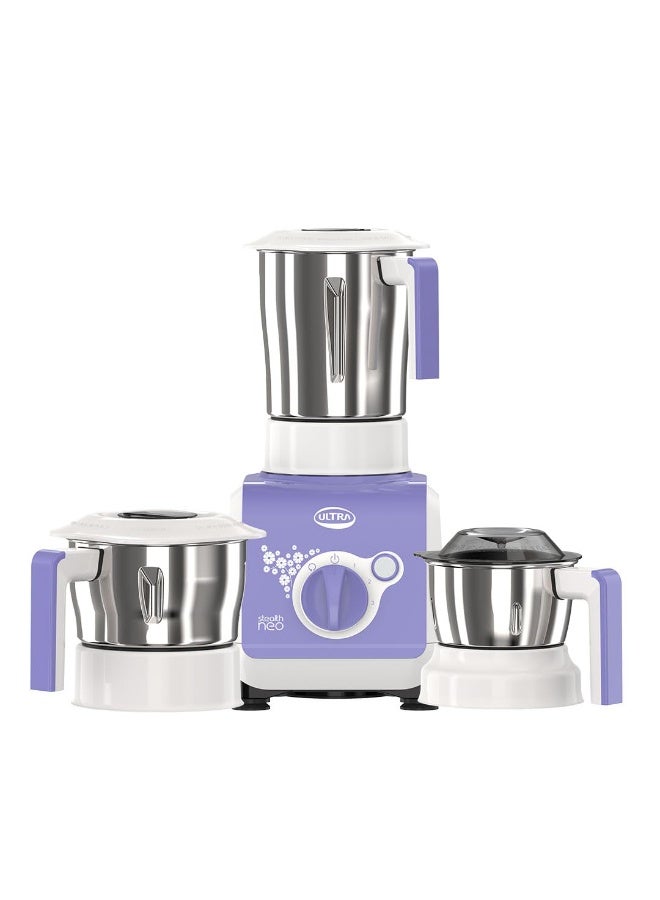 ULTRA Stealth neo MixerGrinder,750W,AISI304 Food Grade SS Jars &Blades,Serrated Stainless Steel Blades,Lesser noise,ABS Body,3Jars Small (0.5L),Medium (0.8L), Large(1.5L), 5Year Motor Warranty - Image 1