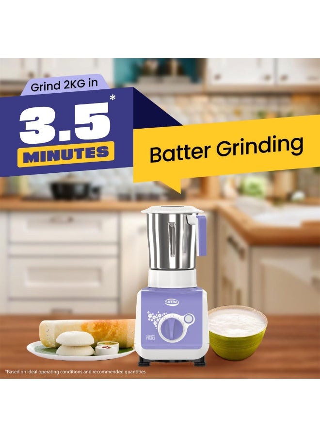 ULTRA Stealth neo MixerGrinder,750W,AISI304 Food Grade SS Jars &Blades,Serrated Stainless Steel Blades,Lesser noise,ABS Body,3Jars Small (0.5L),Medium (0.8L), Large(1.5L), 5Year Motor Warranty - Image 5