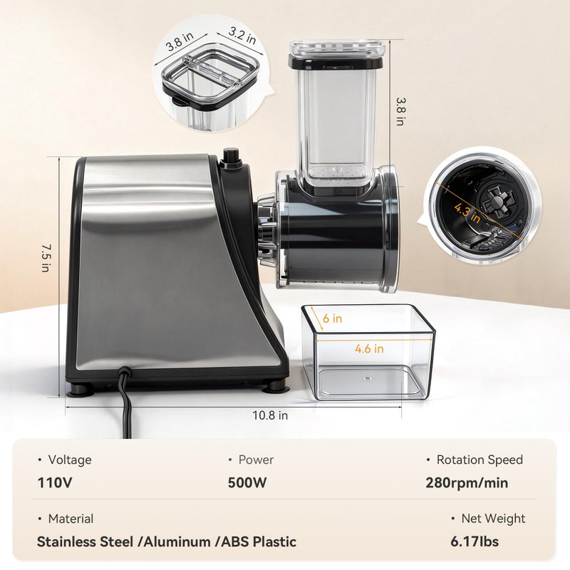 welsteepse Snow Cone Machine & Shaved Ice Machine, Crushed Ice Maker in Stainless Steel Metal Design with Ice Pick & Tray â€“ Powerful Motor, Sharp Blades, Fast Ice Shaving for Home, Parties - Image 4