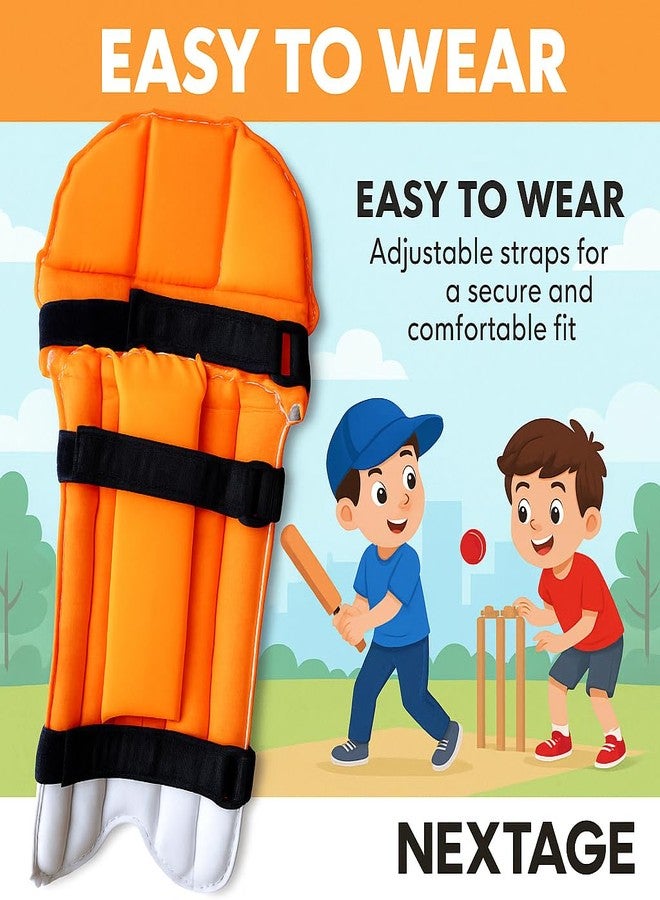 Nextage Kids Cricket Leg Guard | Mini Batting Pads for Boys (Age 5-6 Years) | Lightweight & Comfortable Protective Gear for Junior Players | Small Size Leg Pads for Beginner Cricketers - Image 4