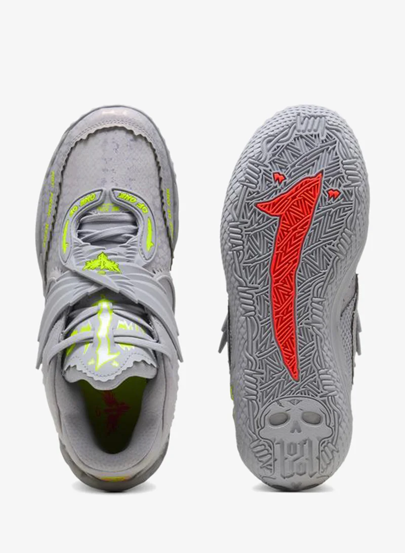 Puma Vibrant Silver-Yellow Alert-Glowing Red MB.05 Metallic Basketball Shoes Unisex for Men | Best Price UAE