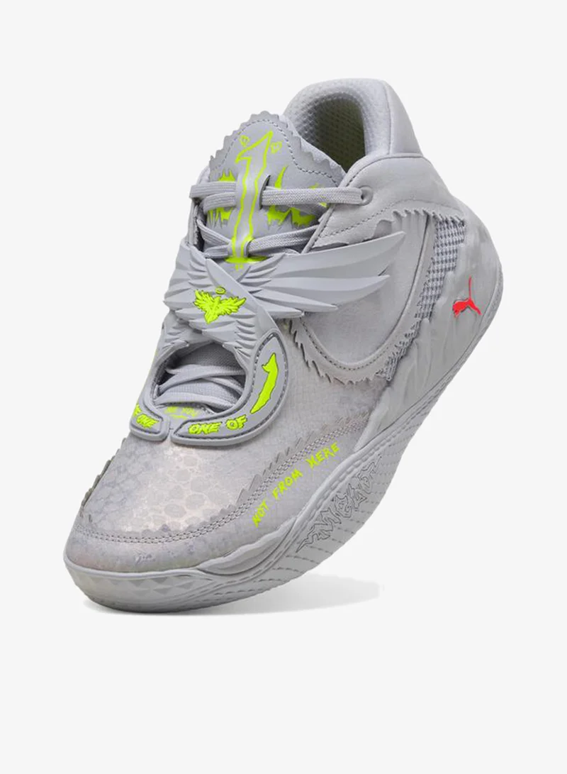 Puma Vibrant Silver-Yellow Alert-Glowing Red MB.05 Metallic Basketball Shoes Unisex for Men | Best Price UAE