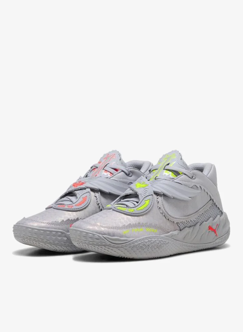 Puma Vibrant Silver-Yellow Alert-Glowing Red MB.05 Metallic Basketball Shoes Unisex for Men | Best Price UAE