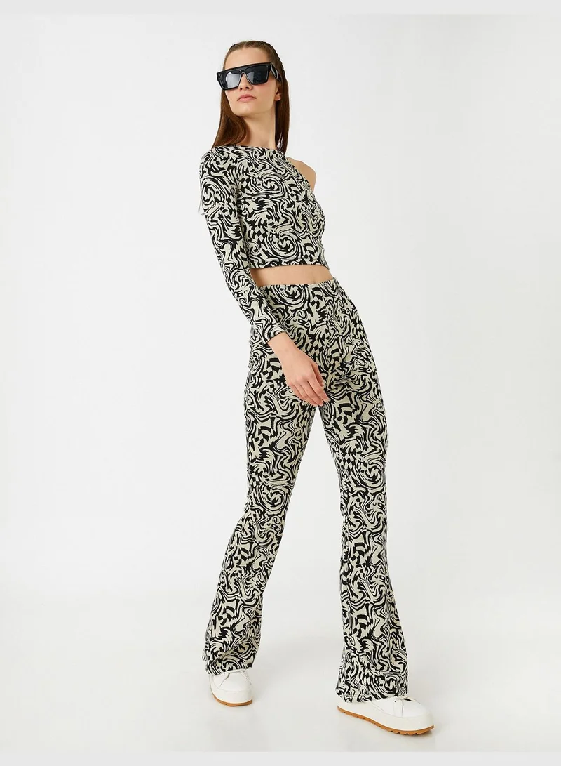 كوتون Flare Leg Trousers High Waist