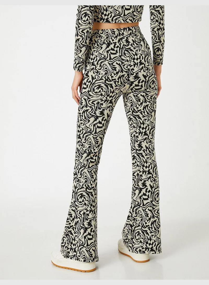 كوتون Flare Leg Trousers High Waist
