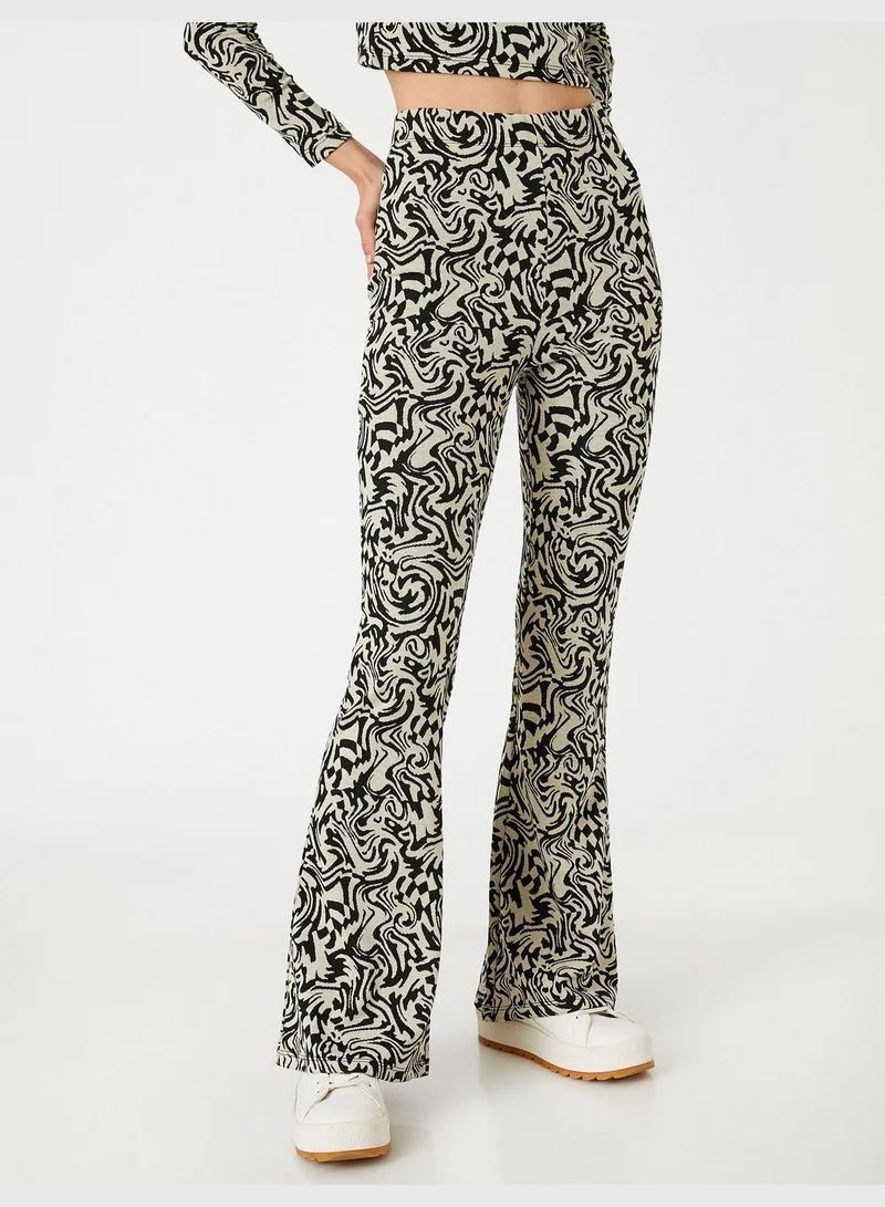 كوتون Flare Leg Trousers High Waist
