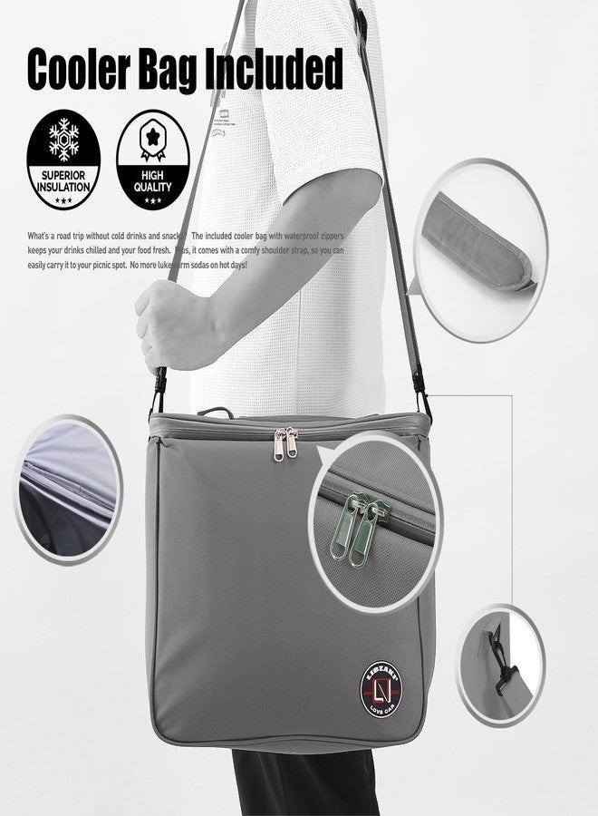 LI LIBZAKI LIBZAKI Oversize 4 in 1 Car Trunk Storage Organizer, Multi Compartment Collapsible Trunk Storage Box with Cooler Bag for Car Truck SUV-Gray - Image 5