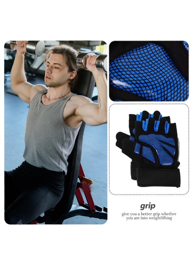 CAMPANAS Weight Lifting Gloves, Workout Gloves for Men and Women, Cycling Gloves with Non-Slip and Wrist Support Adjustable Velcro Strap, Suitable for Fitness  Weightlifting Cycling (Blue) - Image 5