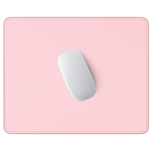 Hsurbtra Mouse Pad, Premium-Textured Square Mousepad 10.2 x 8.3 Inch, Stitched Edge Anti-Slip Waterproof Rubber Pretty Cute Computer Mat for Office Gaming Laptop Women Kids Pink - Image 1