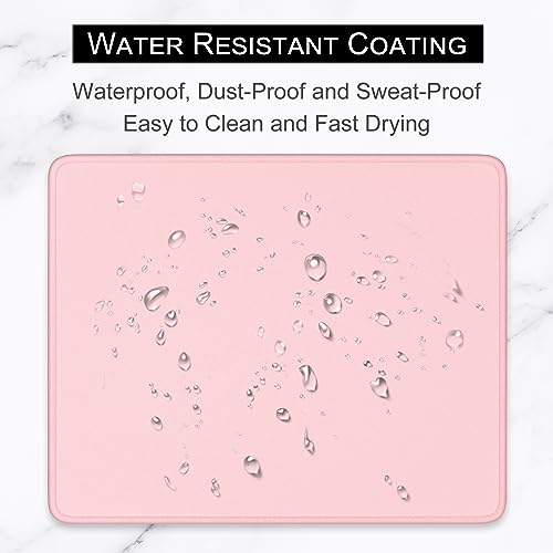 Hsurbtra Mouse Pad, Premium-Textured Square Mousepad 10.2 x 8.3 Inch, Stitched Edge Anti-Slip Waterproof Rubber Pretty Cute Computer Mat for Office Gaming Laptop Women Kids Pink - Image 5