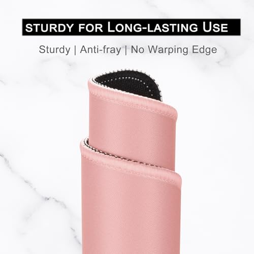 Hsurbtra Mouse Pad, Premium-Textured Square Mousepad 10.2 x 8.3 Inch, Stitched Edge Anti-Slip Waterproof Rubber Pretty Cute Computer Mat for Office Gaming Laptop Women Kids Pink - Image 3