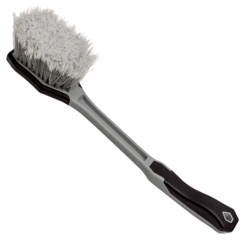 VIKING Car Wash Brush Wheel and Fender Brush Long Handle Tire Cleaner for Car Detailing 165 Inch GreyBlack - Image 1