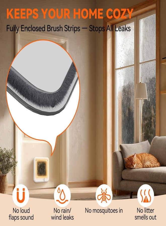 LIBBEPET Cat Door Interior Door, Push & Turn 4-Way Lock Indoor Cat Doors, Reinforced ABS Frame Pet Doors for Cats Up to 11 lbs, Easy DIY Installation for Interior and Exterior Doors, Medium - Image 3