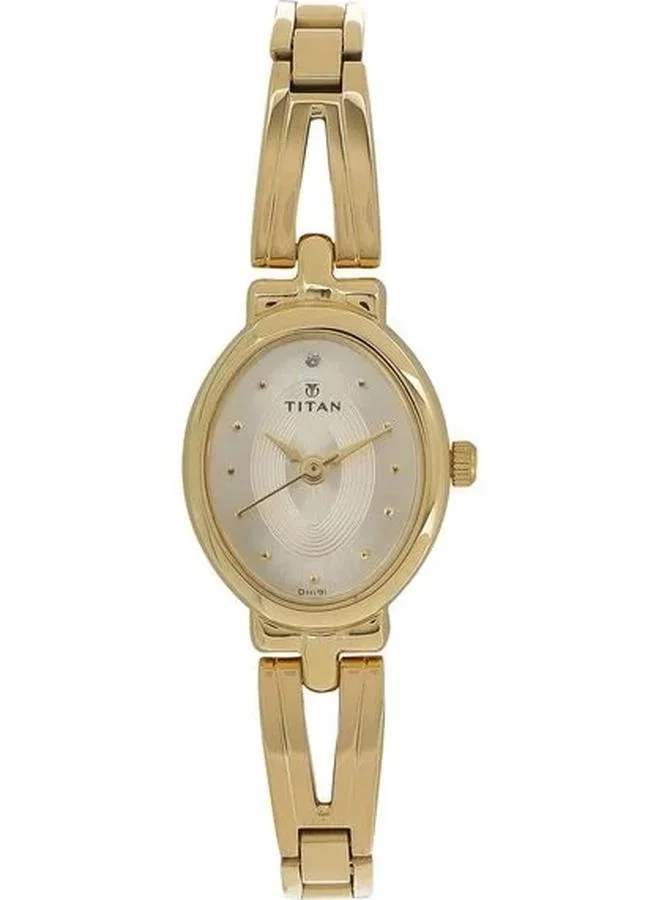 TITAN Women's Analog Display Watch With Gold Stainless Steel Strap - 2594YM01