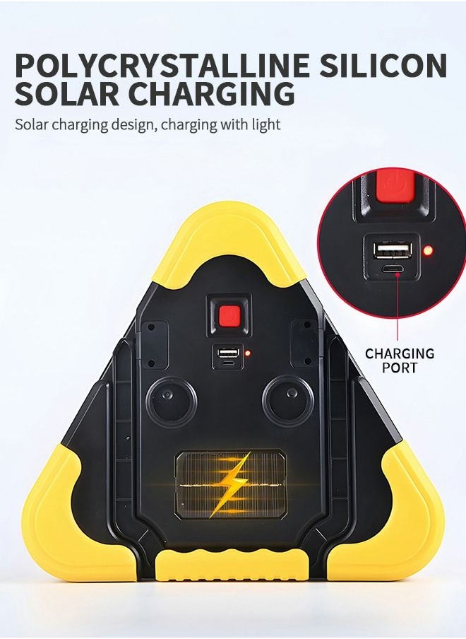 GROIC - Multifunctional Emergency Warning Triangle - Car Triangle Warning Sign Tripod with Reflective vest，Safety Signal Light, LED flood Light, Water-resistant, Shockproof,Portable - Image 1