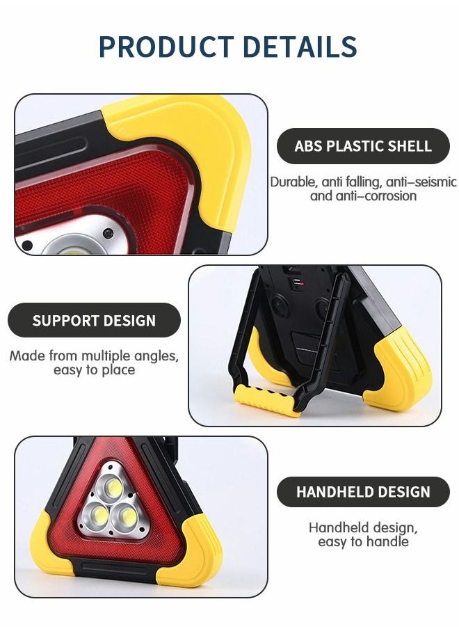 GROIC - Multifunctional Emergency Warning Triangle - Car Triangle Warning Sign Tripod with Reflective vest，Safety Signal Light, LED flood Light, Water-resistant, Shockproof,Portable - Image 1