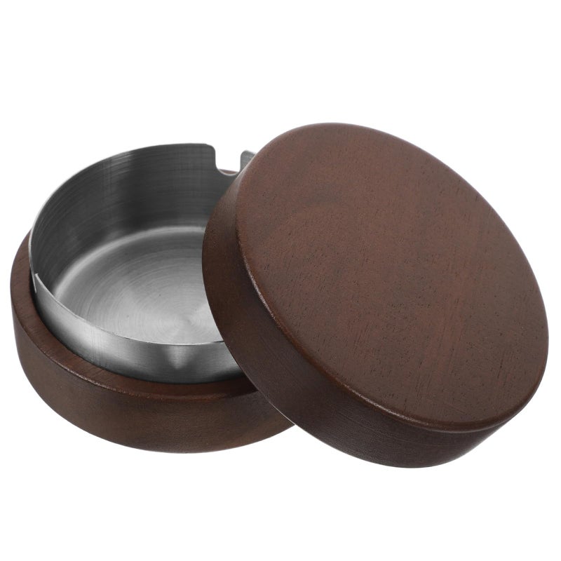 Stainless Steel Round Ashtray Indoor Cigarette Butt Holder for Home and Office Use - Image 2