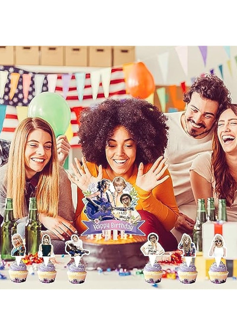 Zikra 25pcs Cake Decorations, Personalised Cake Topper, Cupcake Toppers, with 1pcs Cake Topper and 24pcs Cupcake Toppers - Image 3