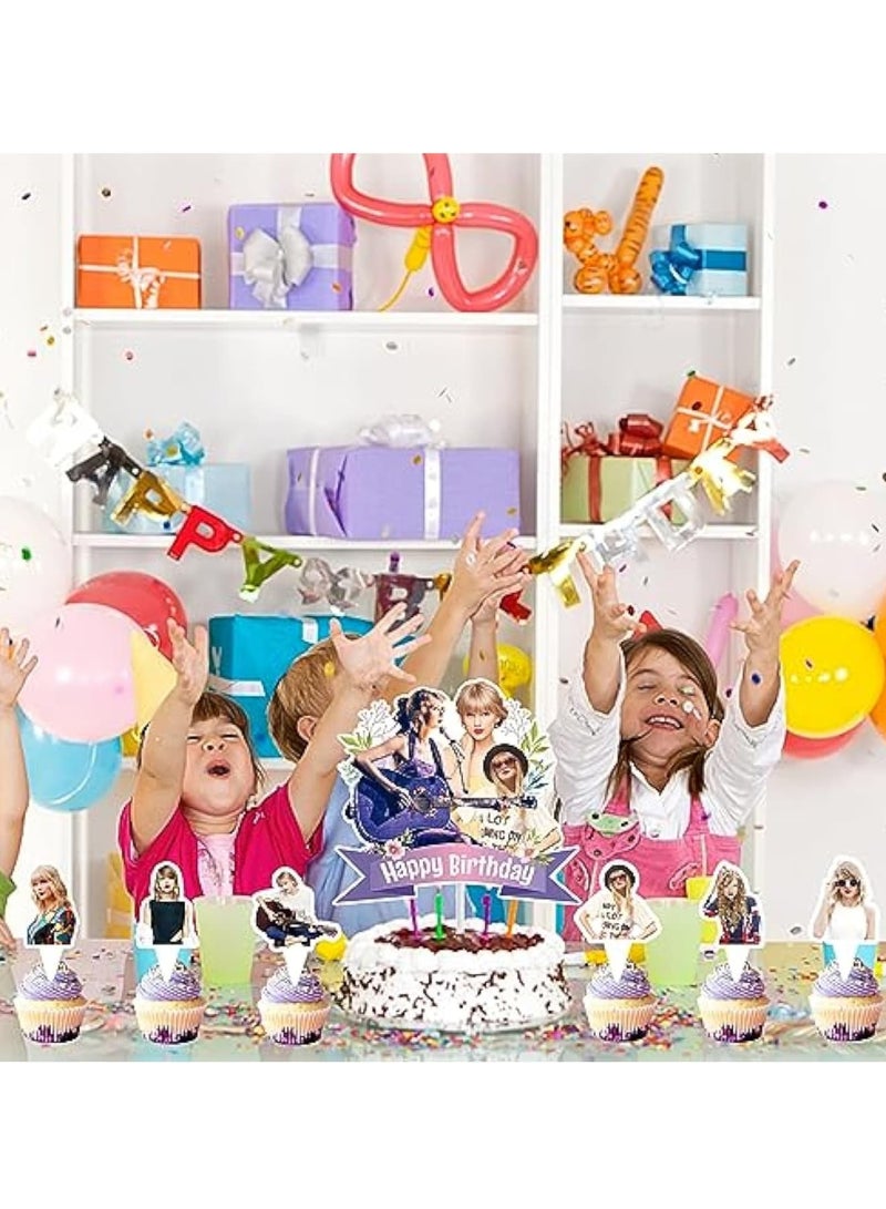 Zikra 25pcs Cake Decorations, Personalised Cake Topper, Cupcake Toppers, with 1pcs Cake Topper and 24pcs Cupcake Toppers - Image 2