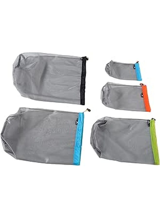 Reusable Polyester Mesh Storage Sack Set For Sleeping Bags Jackets Outdoor Gear Grey - Image 1