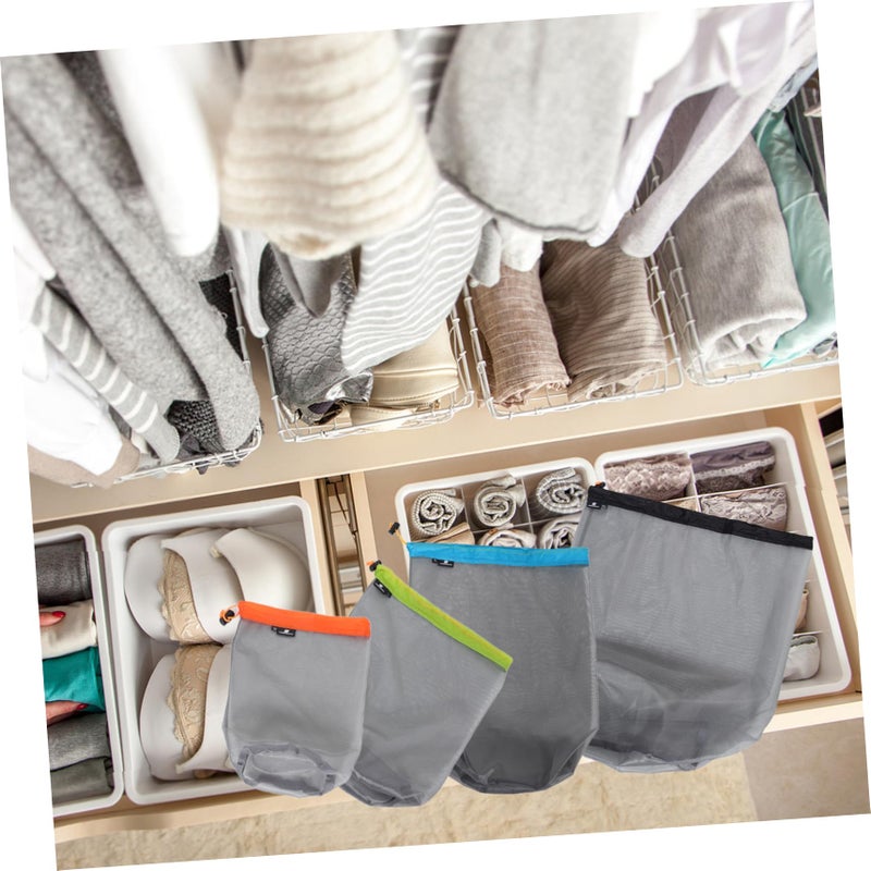 Reusable Polyester Mesh Storage Sack Set For Sleeping Bags Jackets Outdoor Gear Grey - Image 5