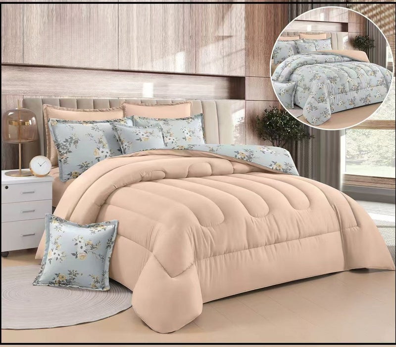 A luxurious 7-piece microfiber double bed set that adds a touch of elegance and comfort to your bedroom.