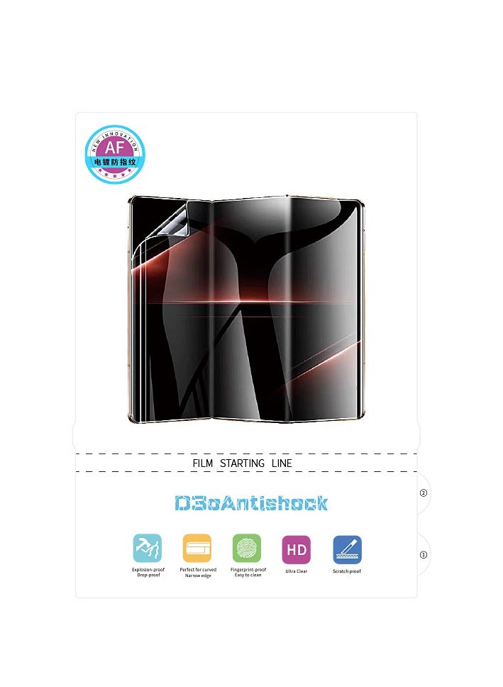 general Huawei Mate XT three-fold screen mobile phone film TPU high-definition instant repair protective film film cutting machine dedicated hydrogel film (one piece) - Image 5