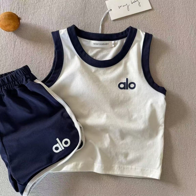 Children'S Sports Suit Men'S Thin 2025 Summer Baby Vest Basketball Clothing Children'S Shorts Two-Piece Women'S Breathable - Image 1
