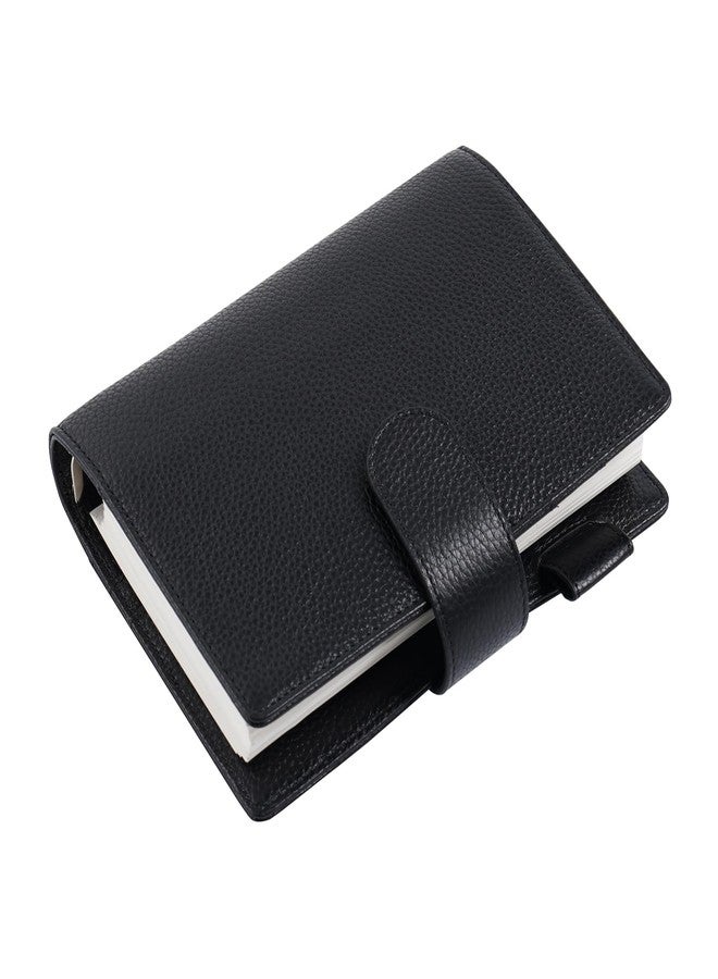 Moterm Personal Elite Rings Planner - Genuine Leather Binder Organizer without Big Back Pocket (Pebbled-Black, 25mm Ring) - Image 1