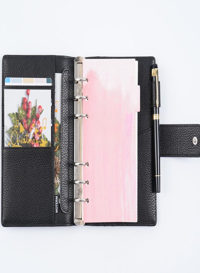Moterm Personal Elite Rings Planner - Genuine Leather Binder Organizer without Big Back Pocket (Pebbled-Black, 25mm Ring) - Image 3