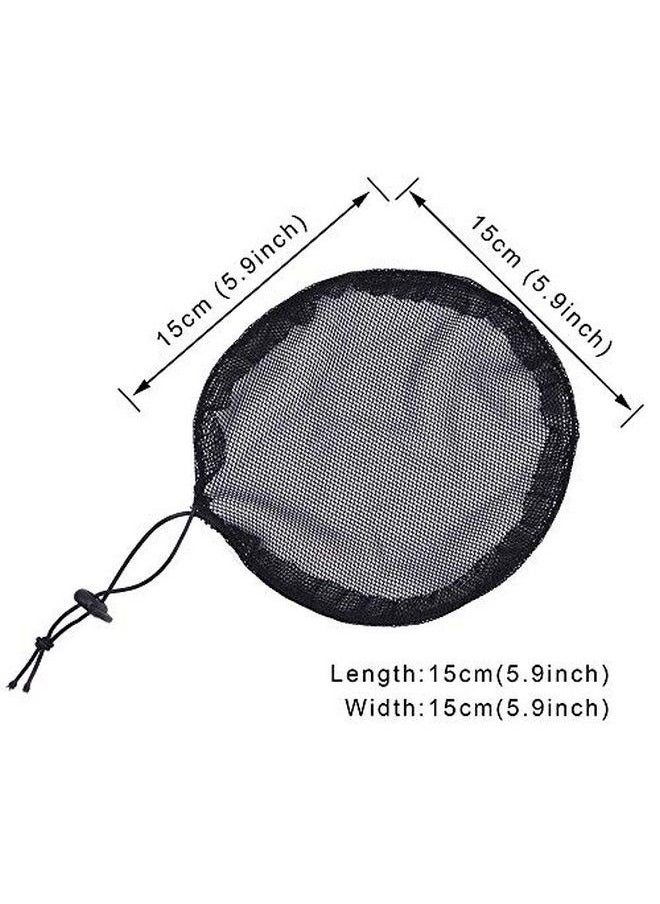 yantaisiyu 5Pcs Black Ponytail Hair Net Ponytail Wig Cap With Elastic Drawstring Ponytail Net Base For Making Hair Bun Hair Wig Making Tool For Women (Round)  - Image 4