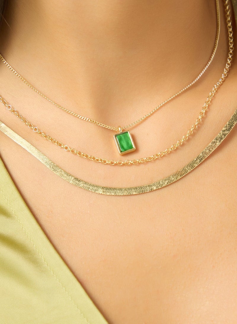 ELLA Dainty Jewel Embellished Layered Necklaces - Image 1