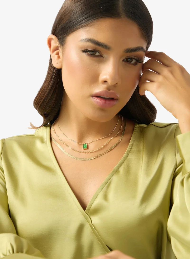 ELLA Dainty Jewel Embellished Layered Necklaces