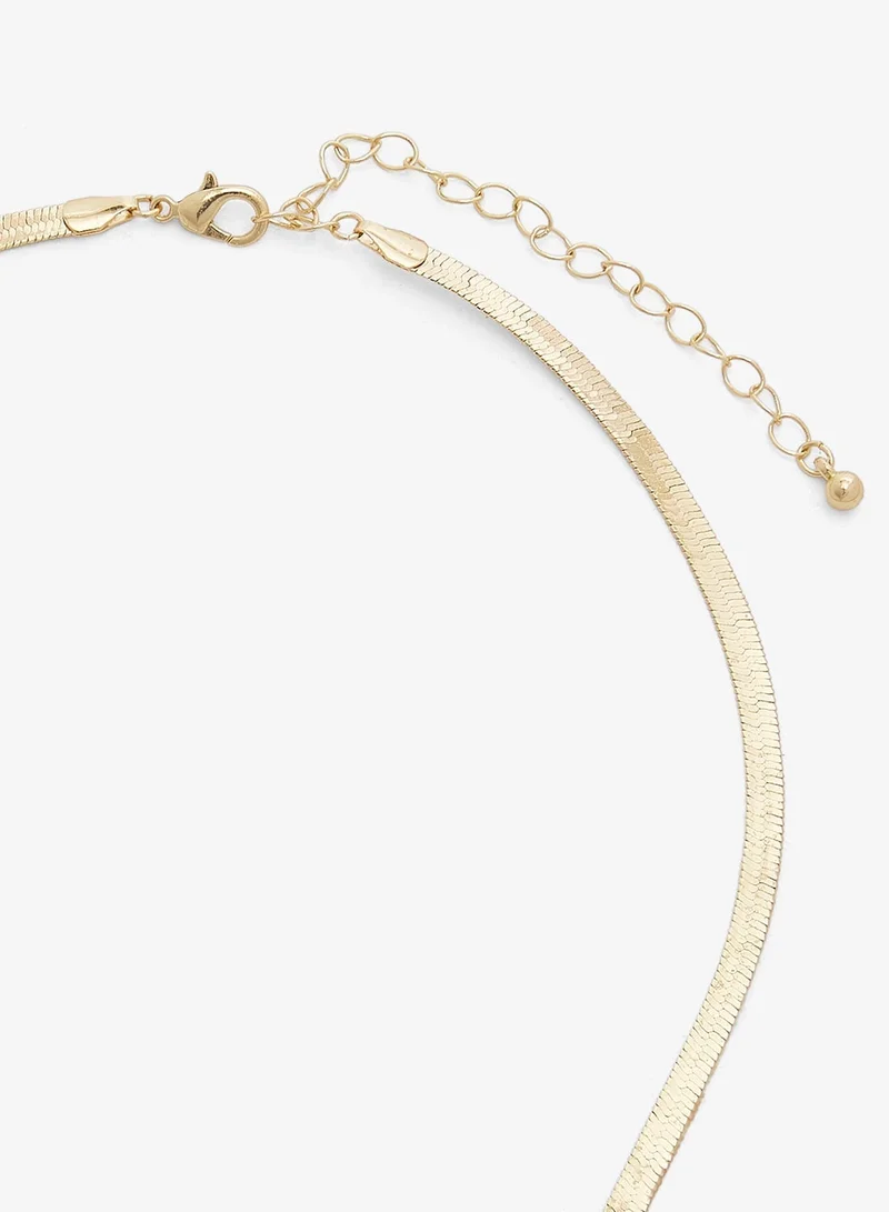 Ella GOLD Dainty Jewel Embellished Layered Necklaces for Women | Best Price UAE