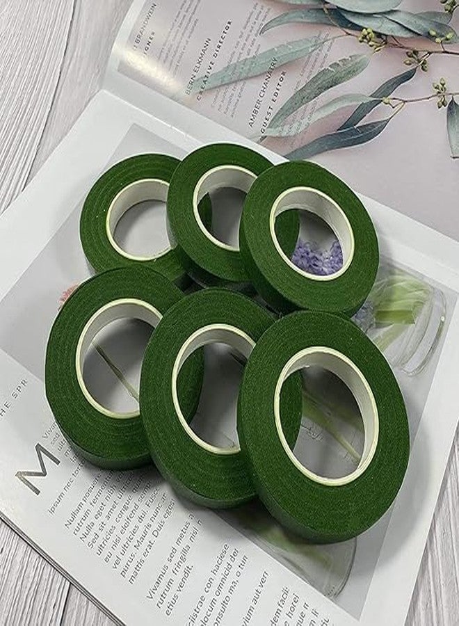 SEJASCOLLECTIONS | Set of 6 pcs | Green Tape for Flower Making - Floral Self Adhesive for Stem Wrap(9 Meter Each), Art & Craft -Versatile Flower Tape for Stunning Arrangements & Creative Projects. - Image 1