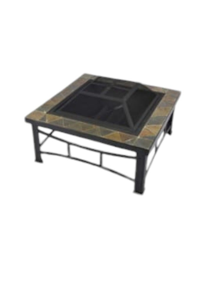 Outdoor Portable Metal Fire Pit Bbq Square Table - Image 2