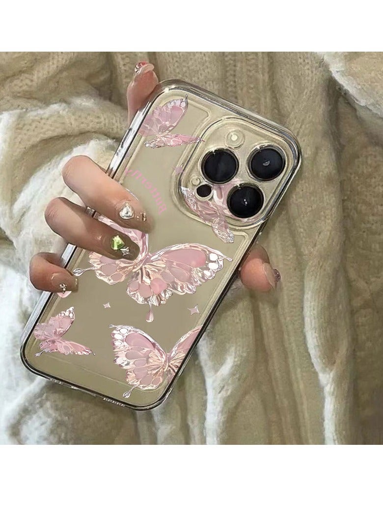 Metallic Butterfly Design Case for iPhone 16 Pro Max – Elegant, Shockproof, and Slim Fit - Image 1