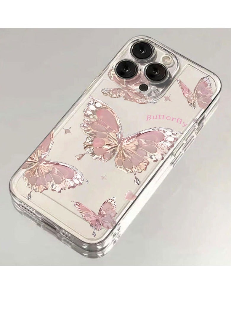 Metallic Butterfly Design Case for iPhone 16 Pro Max – Elegant, Shockproof, and Slim Fit - Image 2