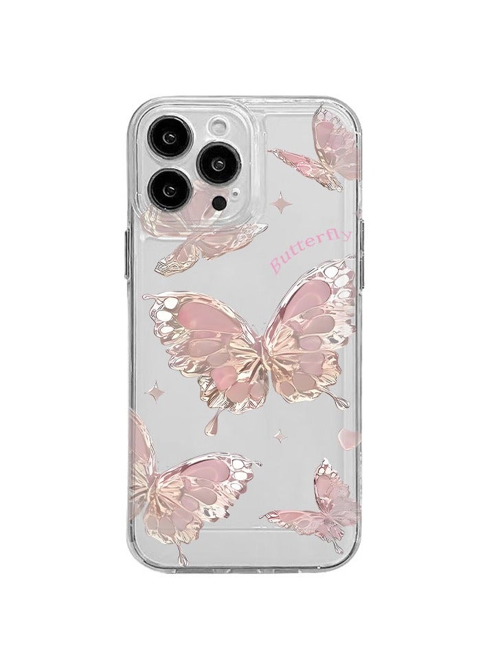 Metallic Butterfly Design Case for iPhone 16 Pro Max – Elegant, Shockproof, and Slim Fit - Image 3